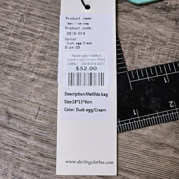 Darling London Matilda Bag Duck Egg Green White Polka Dot Bow Clutch Crossbody - Picture 15 of 16